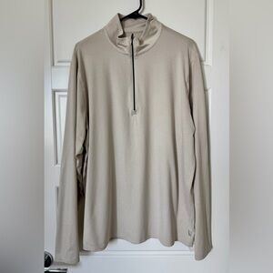 Vuori Beige Ease Performance 2.0 Half Zip Top, XL
